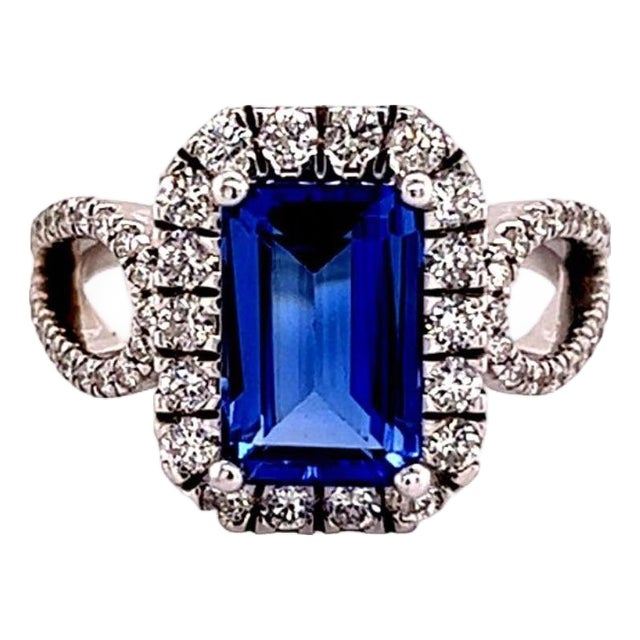 Natural Tanzanite Diamond Ring 14k Gold 5.08 TCW 5.52g Certified For Sale