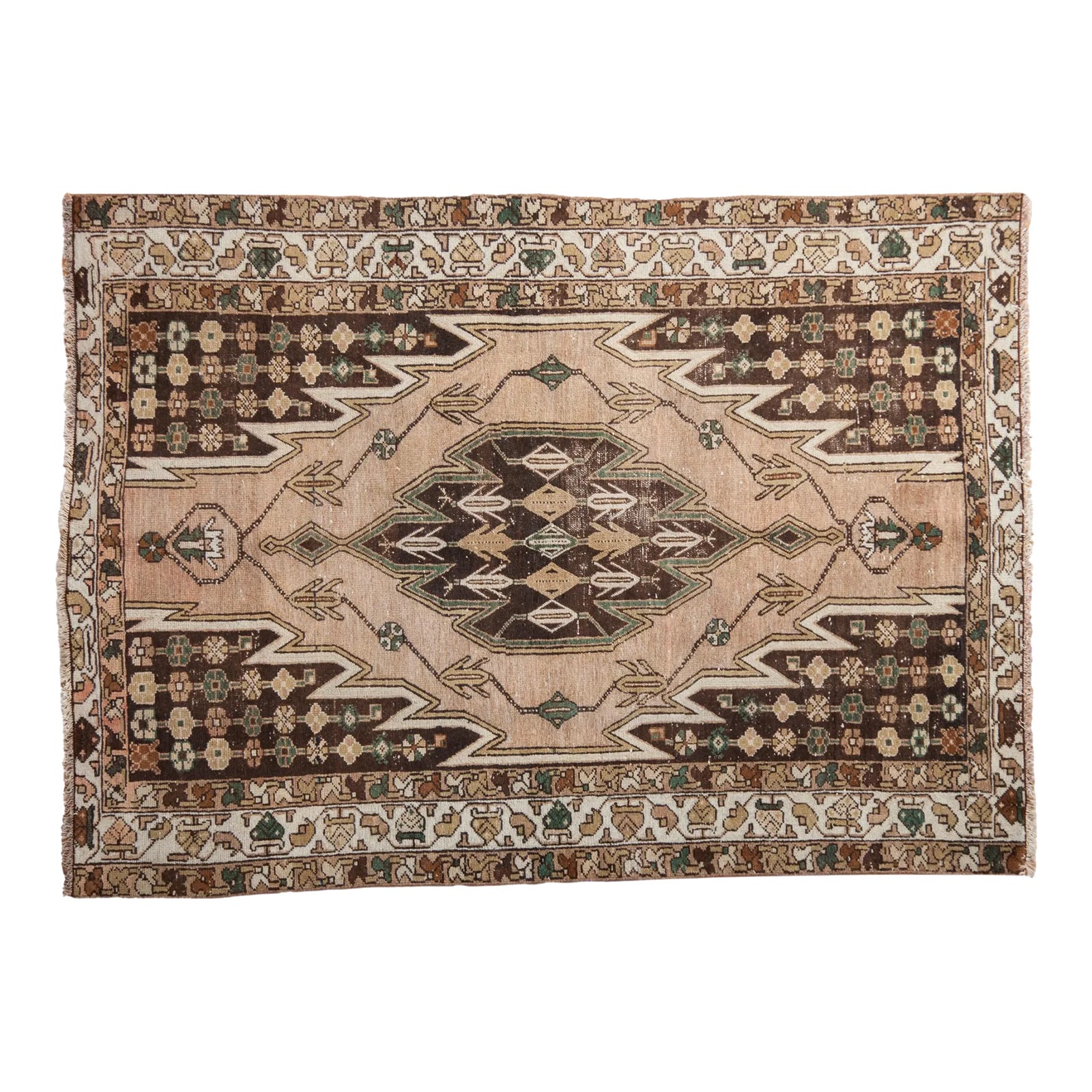 Vintage Mazlaghan Rug - 4'5