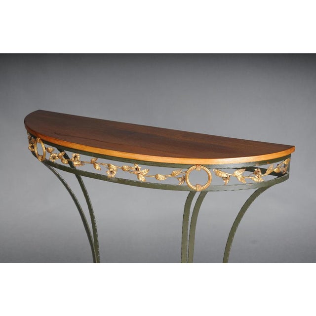 Gilded Wrought Iron Country House Wall Console, France For Sale - Image 10 of 18