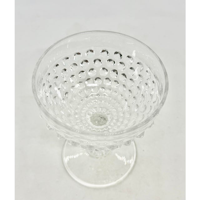1930’s Duncan & Miller Glass Company Hobnail Clear Pressed 4 5/8” Champagne Tall Sherbet. This Design Pattern features...