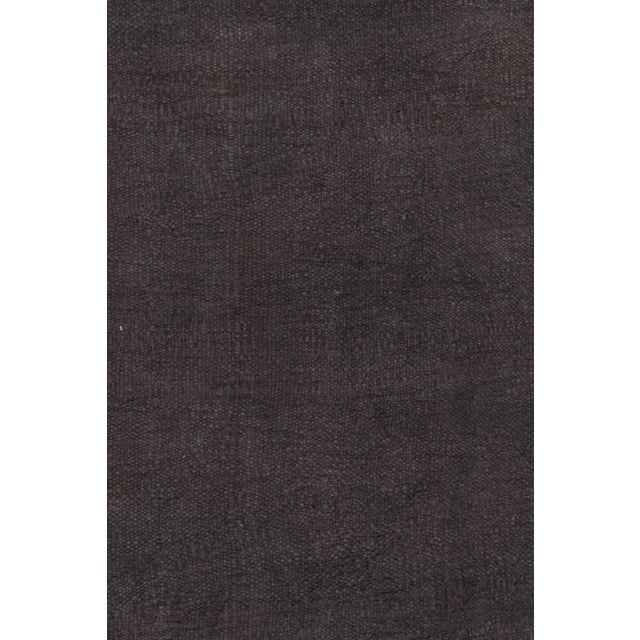 Contemporary Rug & Kilim’s Contemporary Solid Flatweave in Brown and Charcoal Tones For Sale - Image 3 of 9