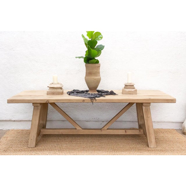 96-Inch Reclaimed Wood Trestle Dining Table For Sale - Image 12 of 12