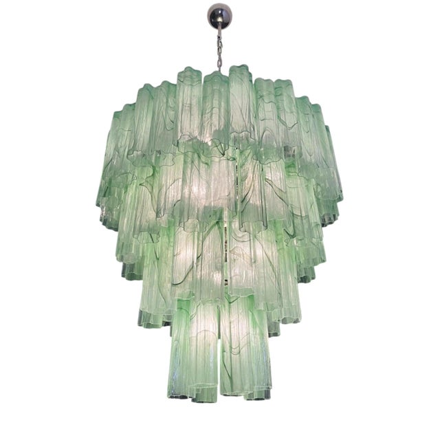 Green Murano Glass Waterfall Chandelier from Justfurnituress SRL For Sale - Image 12 of 18
