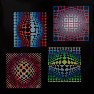 Victor Vasarely, VEGA NOIR WA23 OND, Etching For Sale