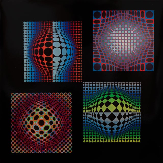 Victor Vasarely, VEGA NOIR WA23 OND, Etching For Sale