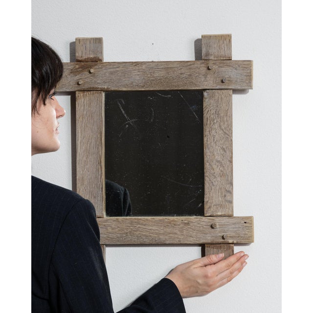 19th Century France Antique White Wood Mirror For Sale - Image 9 of 10