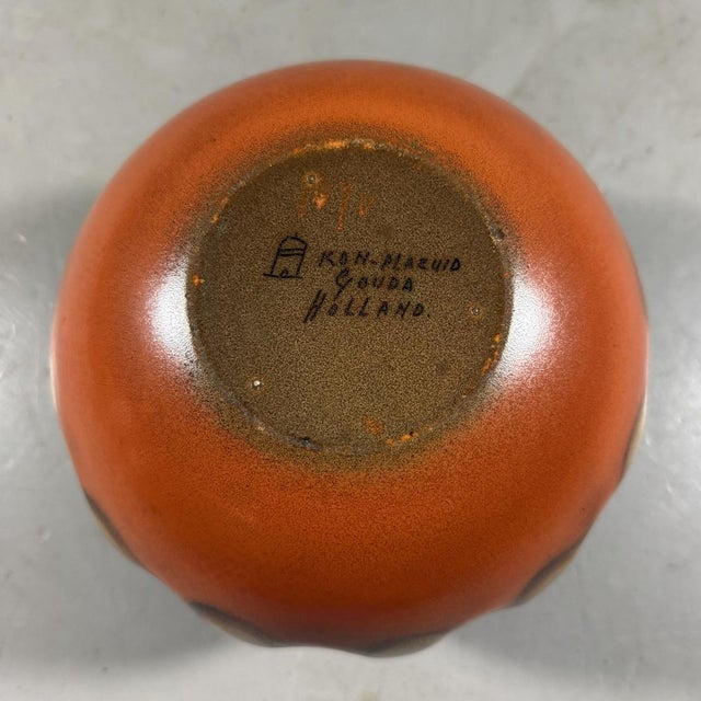 Brown Vase by Leen Muller for Plazuid Gouda, 1932 For Sale - Image 8 of 9