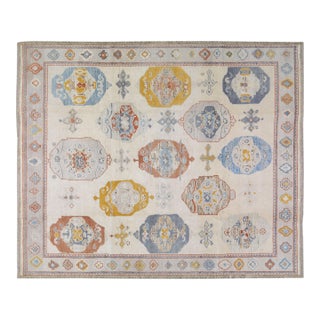 New Oushak Hand Knotted Wool Rug, 8'7x10'5 For Sale