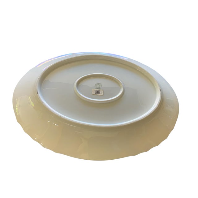 Traditional Richard Ginori Quenelle Large 16" Scalloped Oval Serving Platter Italy 1991-2015 For Sale - Image 3 of 4