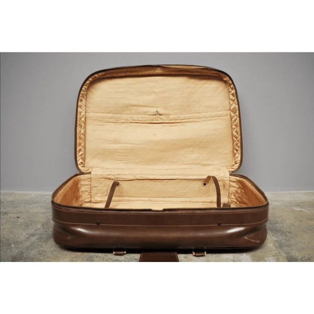 Vintage Brown Suitcase, 1950s For Sale - Image 3 of 7