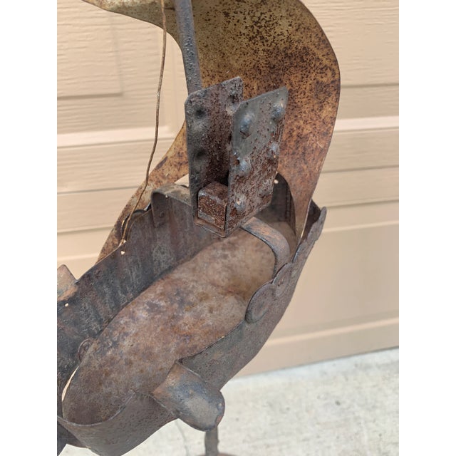 Brown Vintage Wrought Iron Sailing Ship Ashtray on Stand For Sale - Image 8 of 12