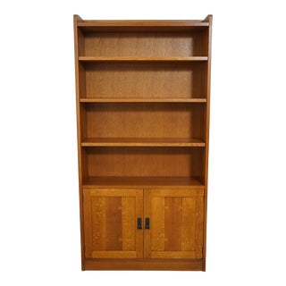 Stickley Mission Oak 2 Door Base Open Bookcase For Sale