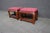 Late 20th Century Pair of Ethan Allen Chinoiserie Style Upholstered Footstools For Sale - Image 5 of 13