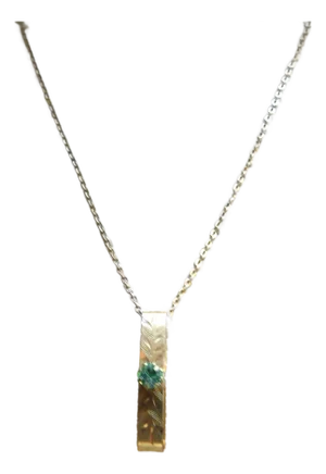 Antique Victorian Gold Lingerie Pin Necklace With Green Peridot Stone