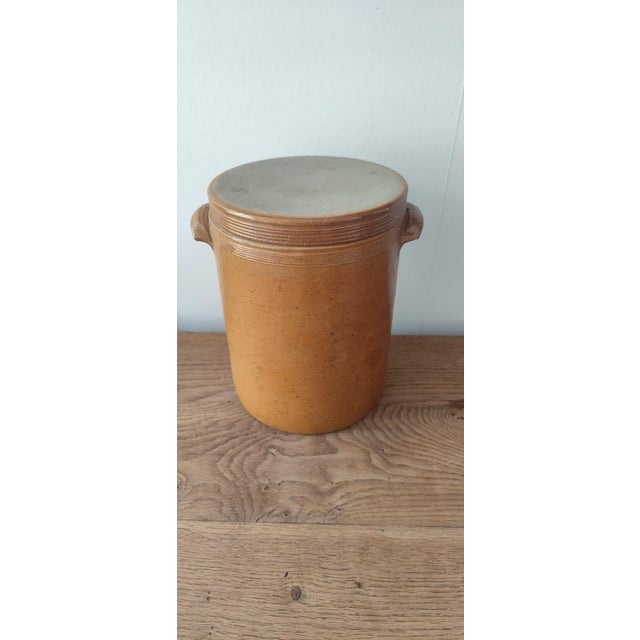 Large Antique French Stoneware Confit Pot with Lid, Early 20th Century For Sale - Image 5 of 10