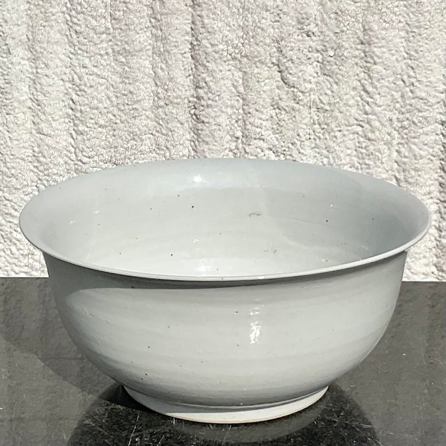 Asian Boho Monumental Glazed Ceramic Centerpiece Bowl For Sale - Image 3 of 8