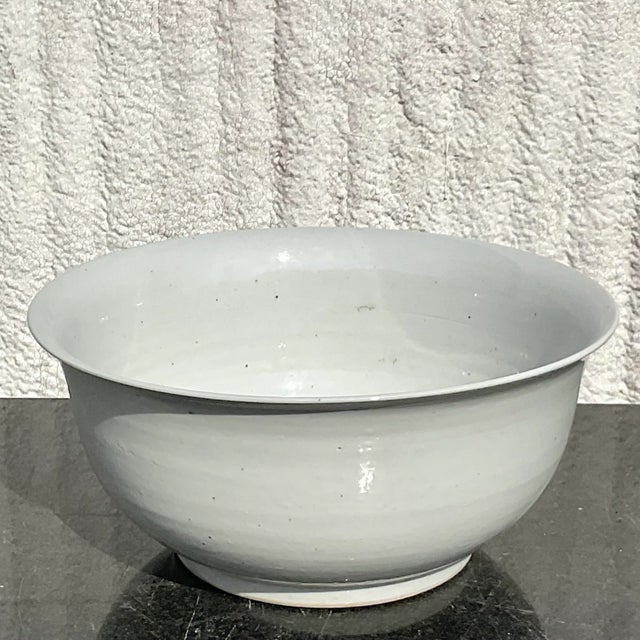 Asian Vintage Monumental Glazed Ceramic Centerpiece Bowl For Sale - Image 3 of 13