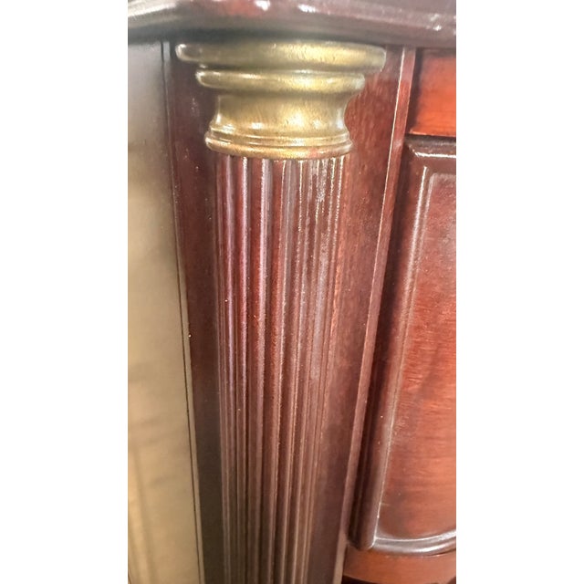 Pair of Bombay Company Neoclassical Mahogany Nightstands With Gilt Paw Feet For Sale - Image 12 of 14
