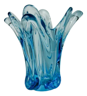 Italian Blue Vase in Murano Glass from Seguso, 1970