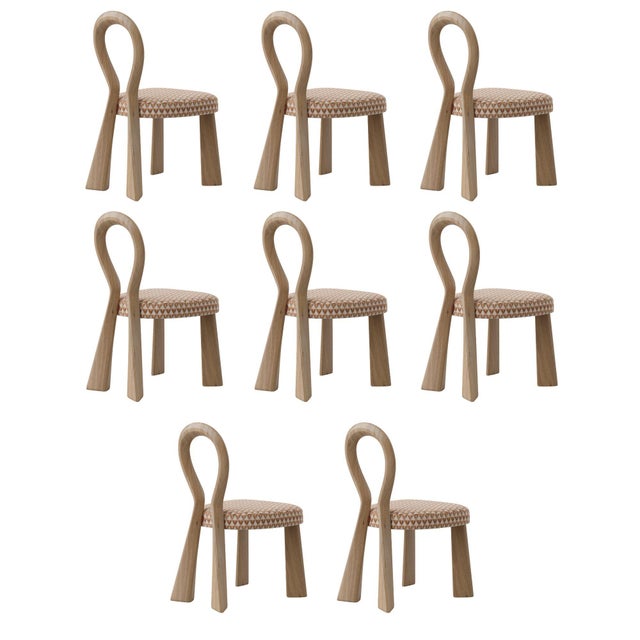 Textile Mary III Dining Chairs by Ottiu, Set of 8 For Sale - Image 7 of 7