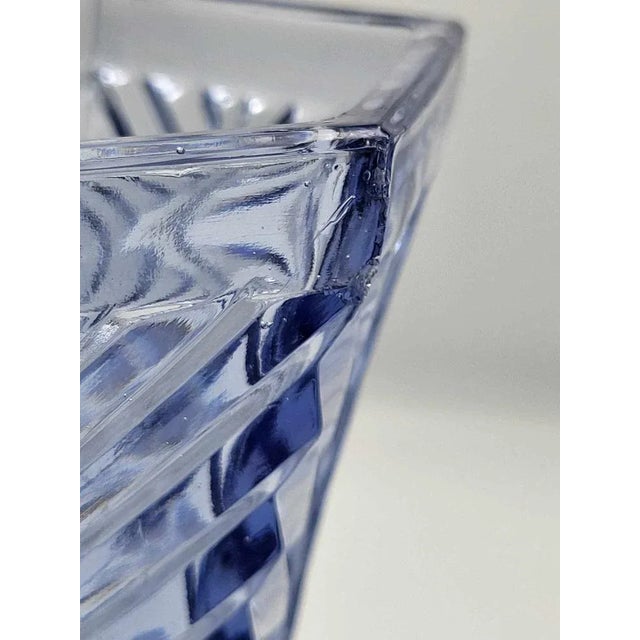 Vase, art deco, blue, dimensions: height 21.3 cm, diameter at the top 15.6 cm, diameter at the bottom 9.4 cm.
