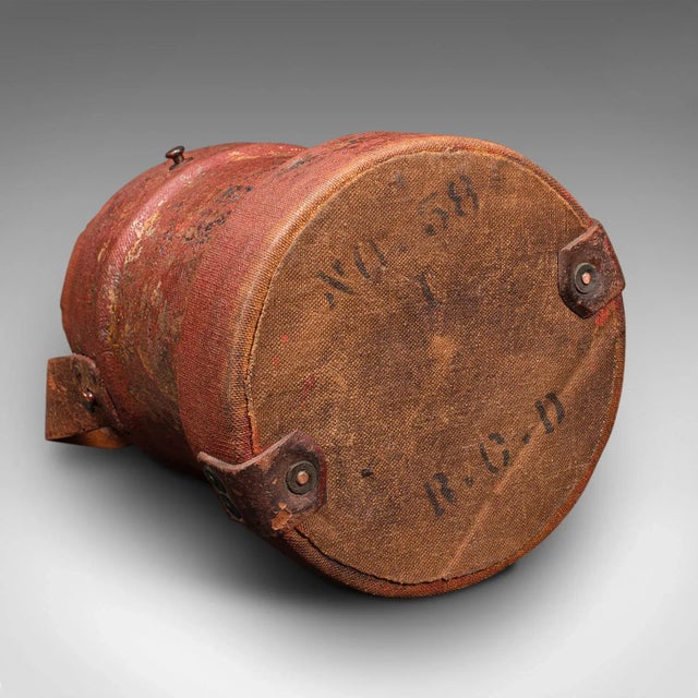 Brown 1910s Edwardian Antique English Leather Decorative Bucket For Sale - Image 8 of 11