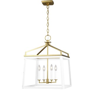 Chapman & Myers by Visual Comfort Studio Carlow Large Lantern, Matte White For Sale