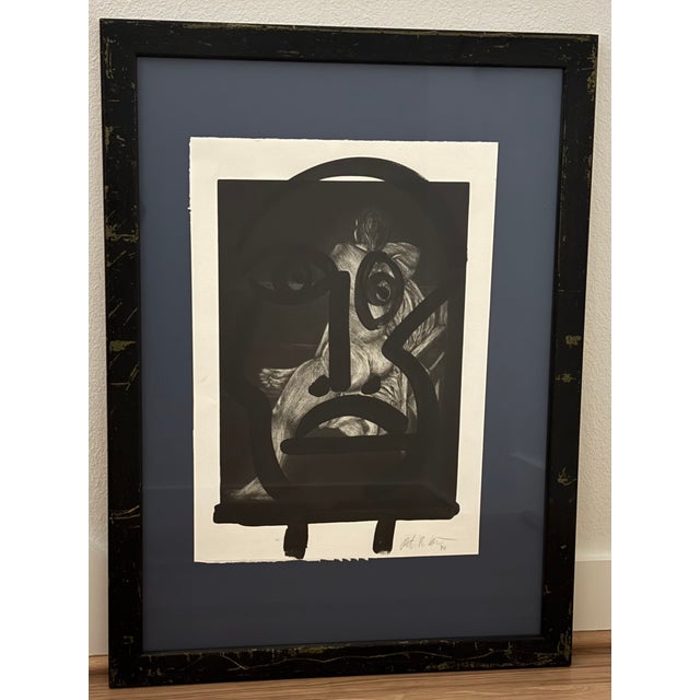 Mid-Century Modern Vintage 1970s Peter Robert Keil Attributed Abstract Figurative Expressionist Mixed Media Painting - Signed & Framed For Sale - Image 3 of 13