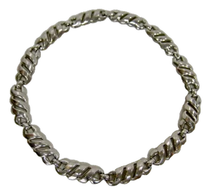 1980s Modernist Silver Plate Necklace
