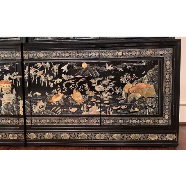 1960s Korean Mother of Pearl Inlay Cabinet Display For Sale In Kansas City - Image 6 of 14