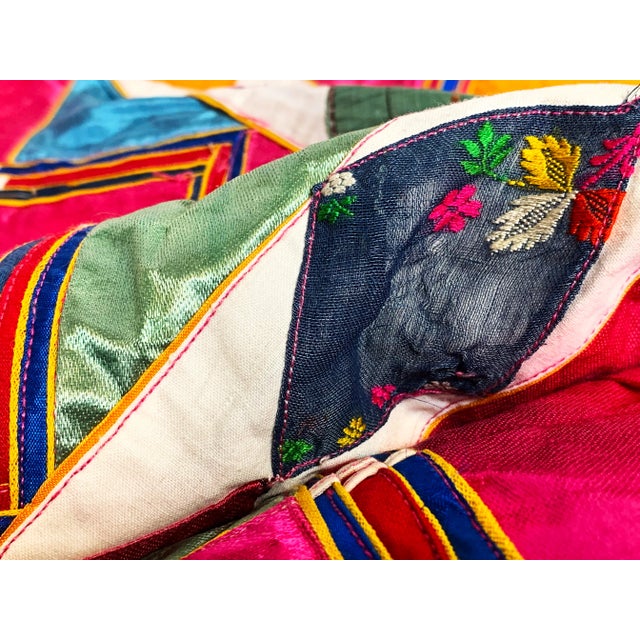 Large vintage mid century rare handmade vibrant textile Rajasthan masterpiece. This beautiful piece is perfect to hang on...