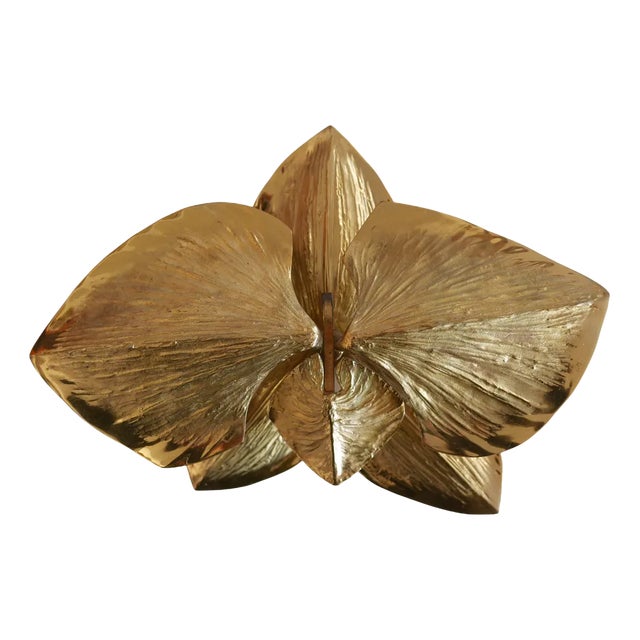Gilt Bronze Sconce by Chrystiane Charles for Charles Et Fils, Paris, 1980s For Sale