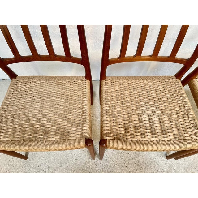 Danish Teak Dining Chairs Model No. 83 by Niels O. Møller for J.L. Møllers Møbelfabrik, 1970s, Set of 4 For Sale - Image 11 of 18