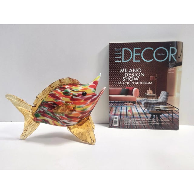 Mid-Century Modern Vintage Multicolored Murano Glass Fish Figurine attributed to Fratelli Toso, 1950s For Sale - Image 3 of 13