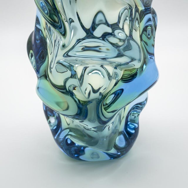 Glass Glass Propeller Vase by Jan Kotík for Beránek Škrdlovice Glassworks, 1958-1962 For Sale - Image 7 of 10