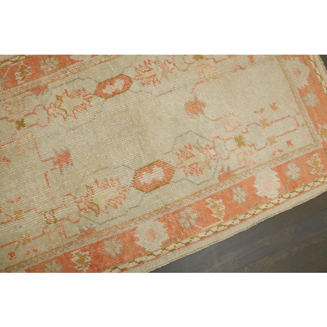 Antique Zabihi Collection Ivory Orange Oushak Rug - 3' x 5'1" For Sale In New York - Image 6 of 9