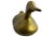 Swimming duck in solid brass. Maker's mark reads: "Williamsburg Pottery."