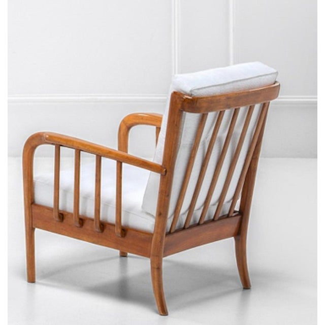 Pair of Mid-Century armchairs in the style of Paolo Buffa, Italy This is a very elegant pair of 1950s Italian armchairs,...