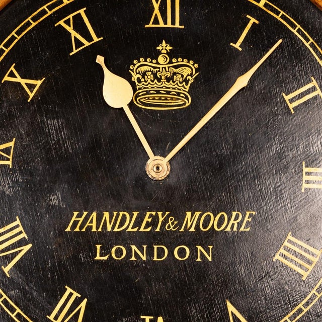 Wood Antique English Oak Mounted Wall Clock, 1890s For Sale - Image 7 of 15
