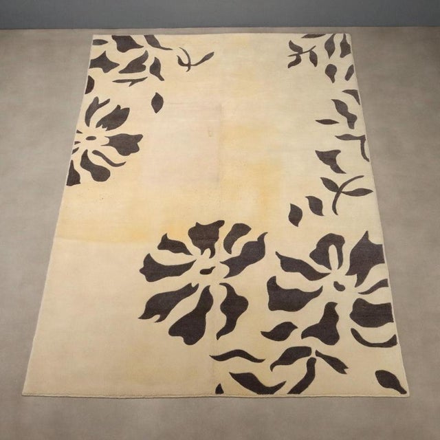 Sartori Floral Rug in Wool, Italy For Sale - Image 3 of 8