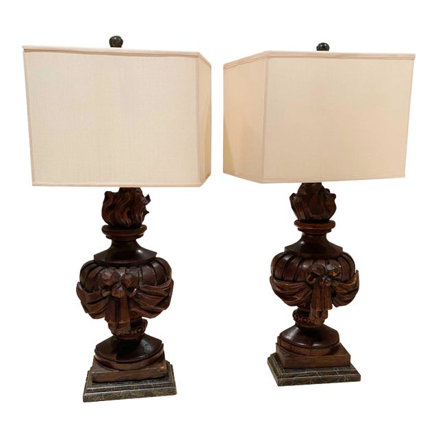 18th Century Architectural Fragments Made Into Lamps - a Pair For Sale