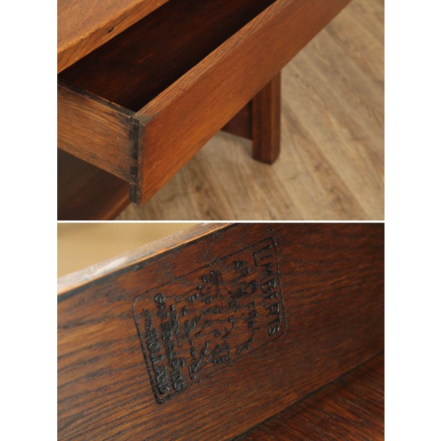Limbert Antique Mission Oak Library Table For Sale In Philadelphia - Image 6 of 12