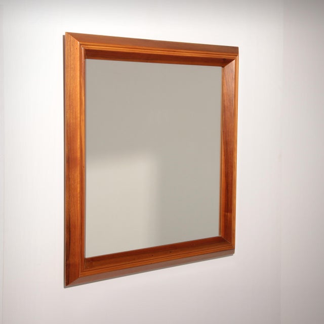 Italian Walnut Mirror, 1970s For Sale - Image 9 of 9