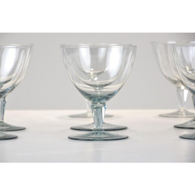Lobenstein Burgundy Glasses by Wilhelm Wagenfeld for VLG Weisswasser, Germany, 1937, Set of 6 For Sale - Image 3 of 14