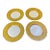 20th Century Black Knight Yellow/Gilt Plates Set of Four For Sale