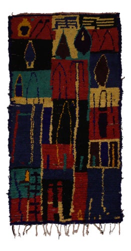 Vintage Moroccan Berber Azilal Rug in Wool