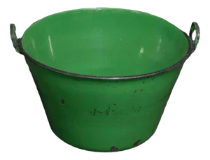 Antique Green Enamelled Bin