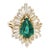 Emerald Pear Shape and White Diamond Cocktail Ring in 18K Yellow Gold, size 5 For Sale