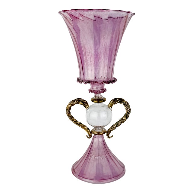 Vintage Murano Glass Goblet, 1930s For Sale