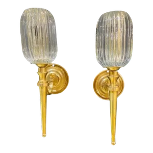 1920s Caldwell Bronze One Light Sconces - a Pair